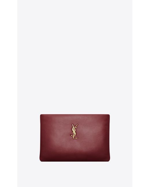 Saint Laurent Red Calypso Small Pouch
