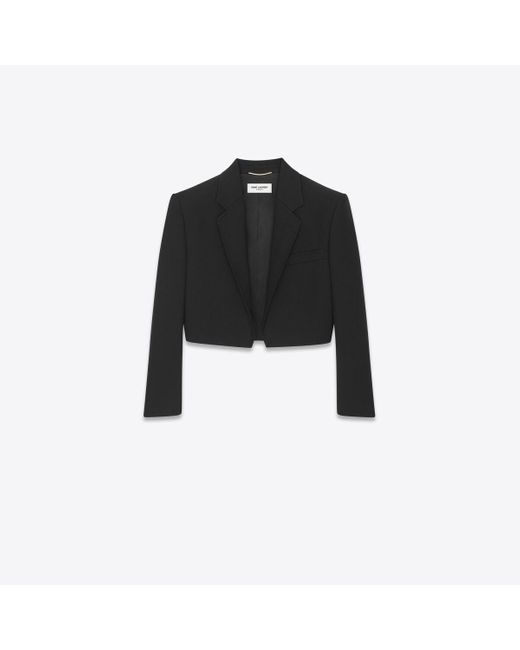 Saint Laurent Black Open Cropped Jacket