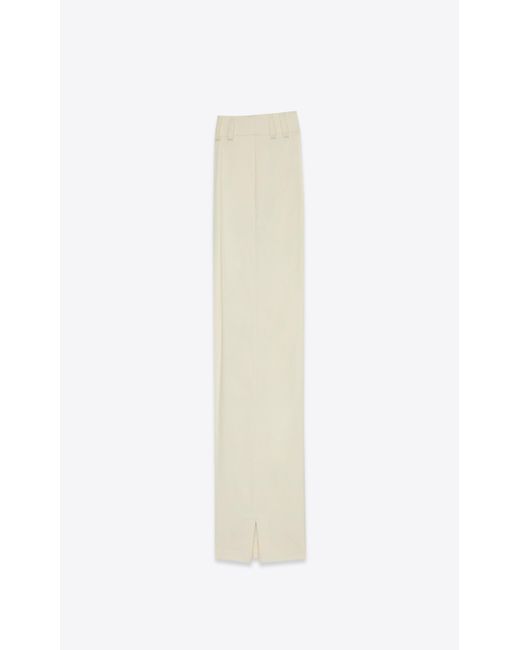 Saint Laurent White Pants In Cotton Sateen