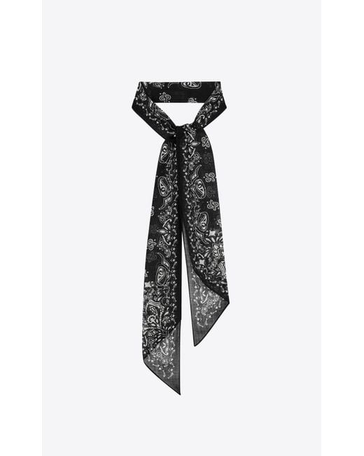 Saint Laurent Lavallière-Krawatte aus Wollmousselin mit YSL-Bandanaprint in  Schwarz | Lyst DE