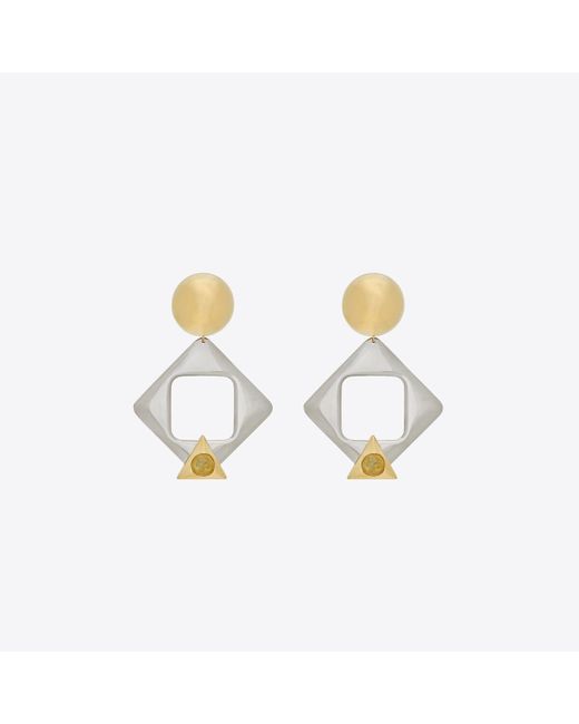 Saint Laurent Metallic Geometric Earrings