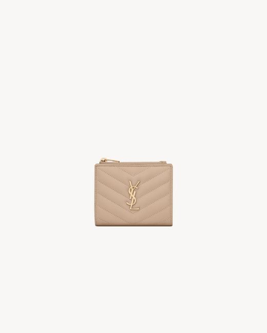 Saint Laurent White Cassandre Matelassé Bi-Fold Wallet