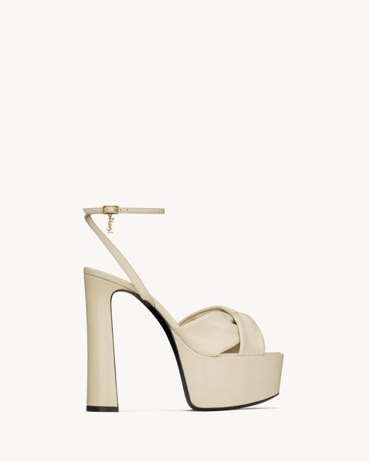 Saint Laurent White Franciane Platform Sandals