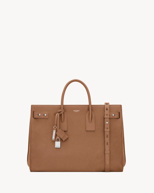 Saint Laurent Brown Sac De Jour Thin Large for men