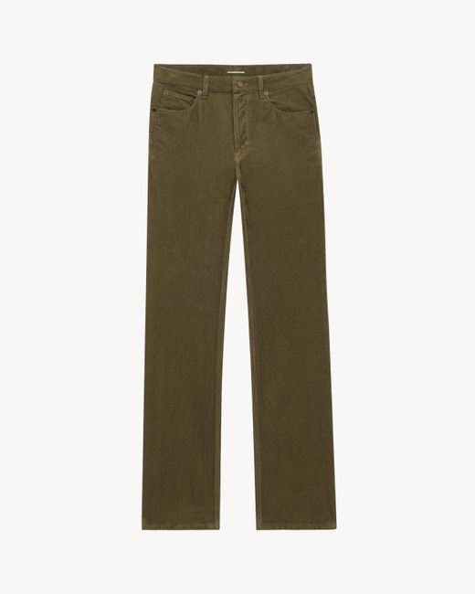 Pantalon En Velours Côtelé Saint Laurent pour homme en coloris Green