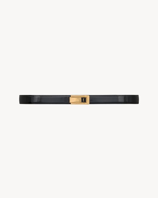 Saint Laurent White Charniere Buckle Belt
