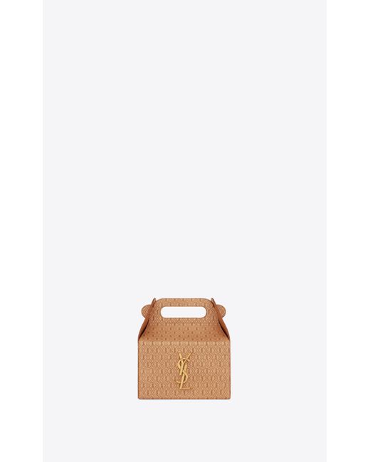 Saint Laurent White Take-away Box In Vegetable-tanned Leather for men