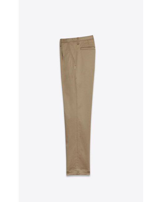 Saint Laurent Classic Chino Pants In Raw Beige Cotton Twill in Natural for  Men | Lyst