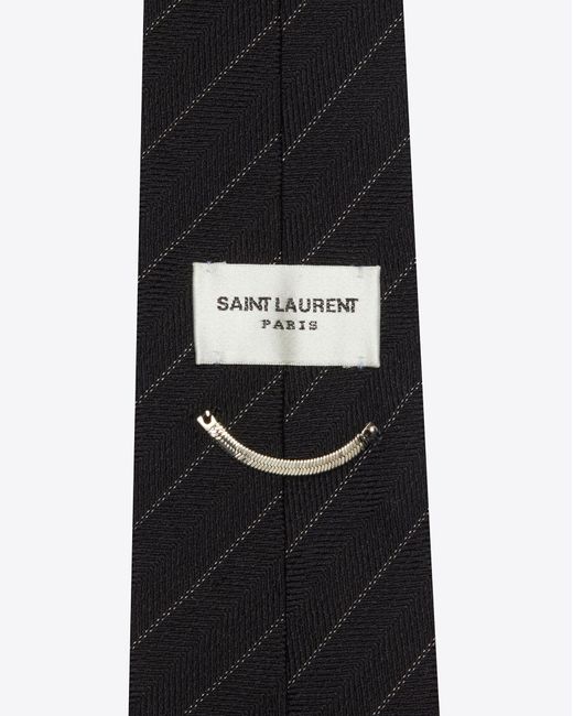 Saint Laurent Black Striped Tie for men