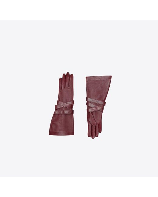 Saint Laurent Purple Aviator Gloves