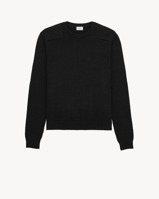 Saint Laurent Black Crewneck Sweater for men