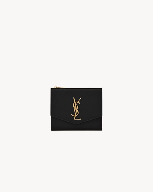 Saint Laurent White Uptown Compact Wallet