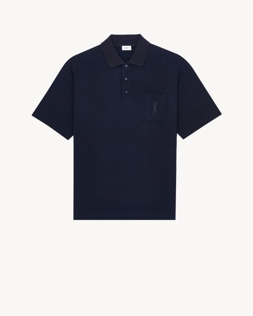Saint Laurent Blue Cassandre Polo for men