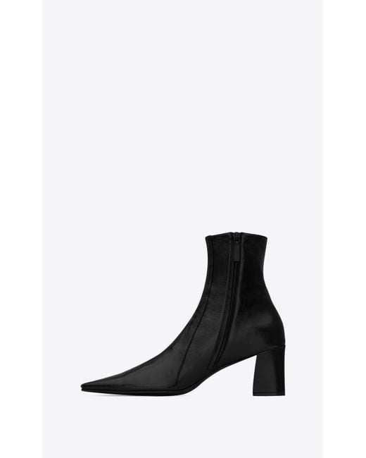Saint Laurent White Rainer Zipped Boots In Smooth Leather for men