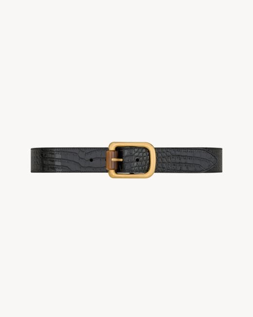 Saint Laurent Black Cylinder Buckle Belt