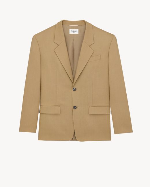 Saint Laurent Natural Single-Breasted Jacket for men