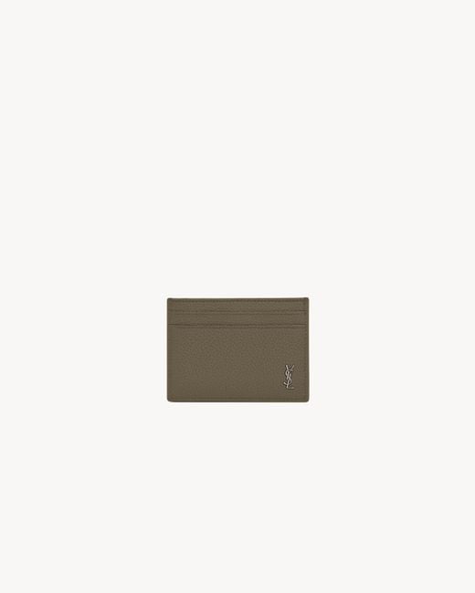 Saint Laurent Natural Tiny Cassandre Card Case for men