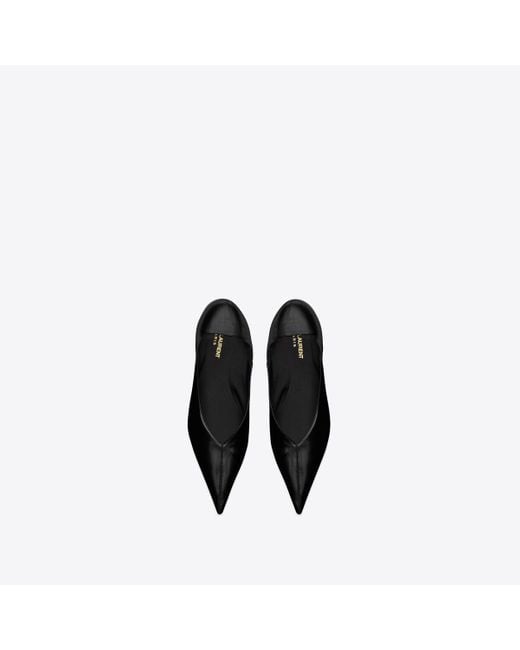 Saint Laurent Black Nour Slippers In Leather