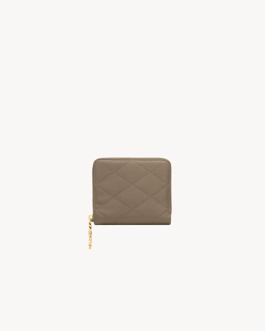Saint Laurent Natural Cassandre Bijou Compact Wallet