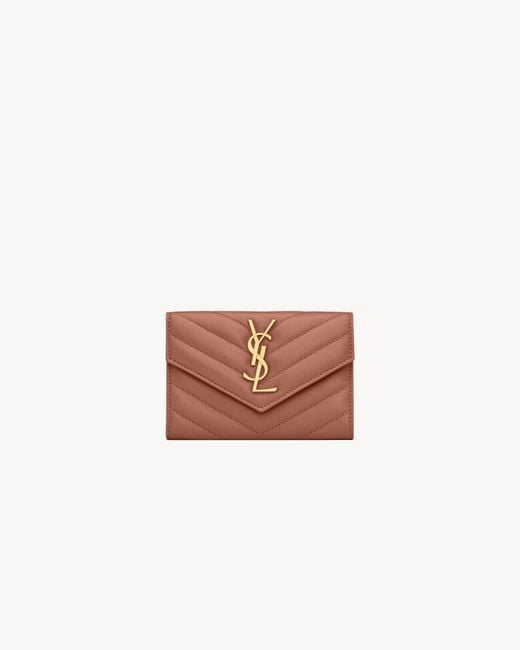 Saint Laurent Saint Laone Sizerent カサンドラ ウォレット（ラムスキン） Pink
