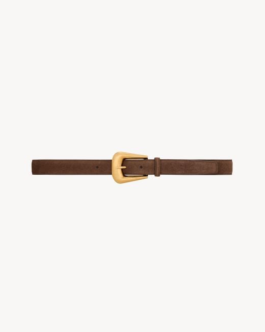 Saint Laurent White Folk Buckle Belt