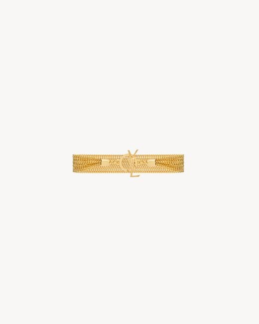 Bracciale A Catena Cassandre di Saint Laurent in Metallic