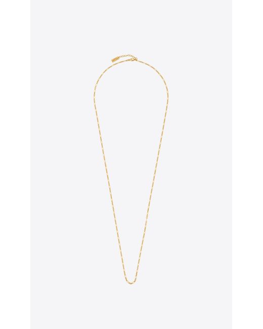 Saint Laurent Long Parallel Figaro Chain Necklace In Metal in White | Lyst
