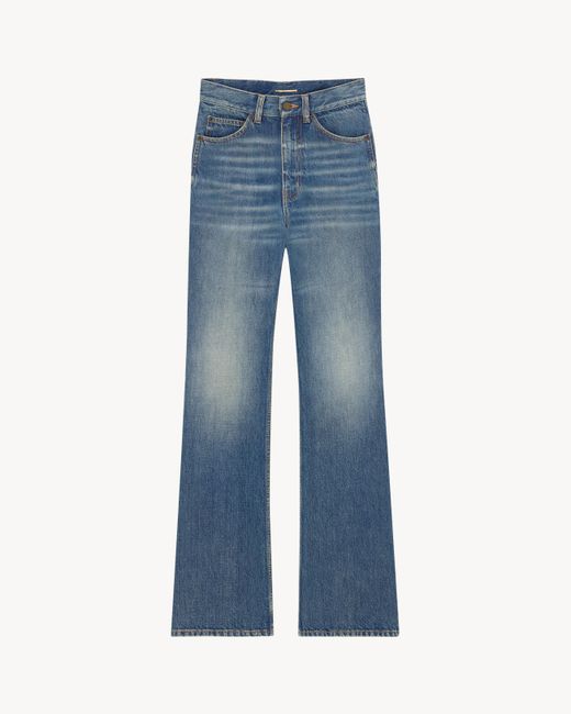 Saint Laurent Blue Clyde High-Rise Straight Jeans