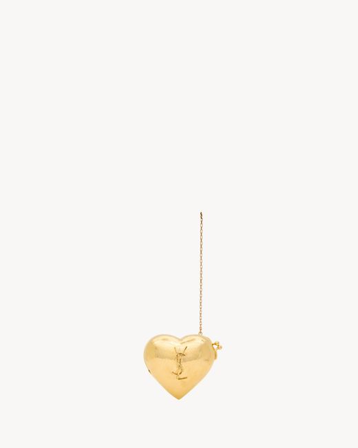 Saint Laurent White Evening Mini Heart Minaudière