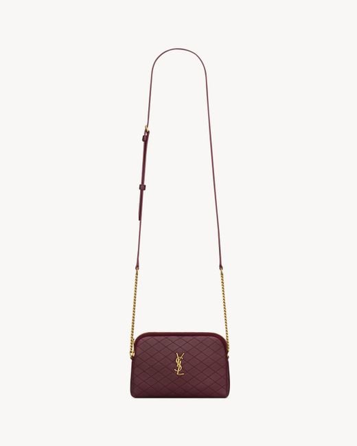 Saint Laurent White Cassandre Diamond-Quilted Camera Bag