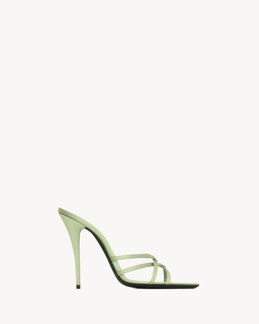 Saint Laurent White Frankie Mules