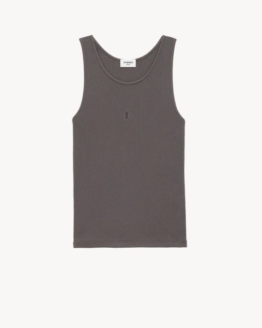 メンズ Saint Laurent Cassandre タンクトップ ブラック Gray