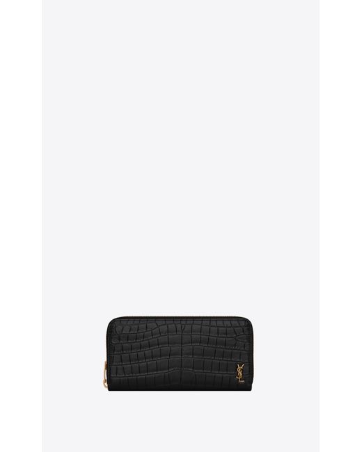 CASSANDRE Bill clip wallet in CROCODILE-EMBOSSED leather