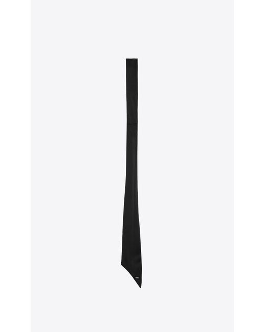 SAINT LAURENT ラバリエ スカーフ Saint Laurent ショート ラヴァリエ スカーフ(シルクサテン) ブラック