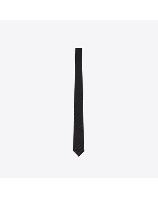 Saint Laurent Gestreifte krawatte aus seidenjacquard schwarz in Black für Herren