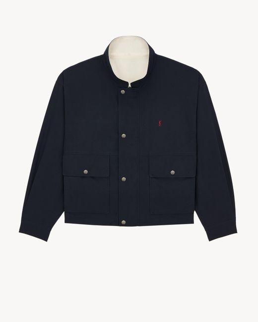 Saint Laurent Blue Cassandre Reversible Jacket