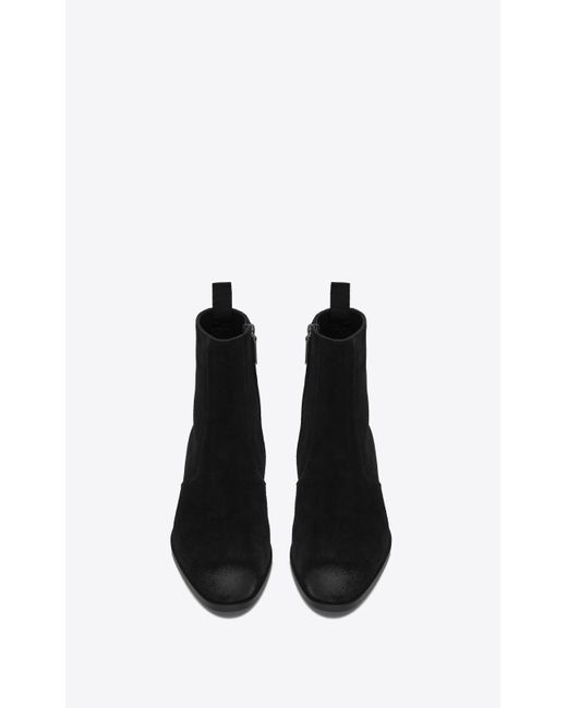 Stivali wyatt con zip in suede di Saint Laurent in Nero per Uomo - 6% di  sconto | Lyst