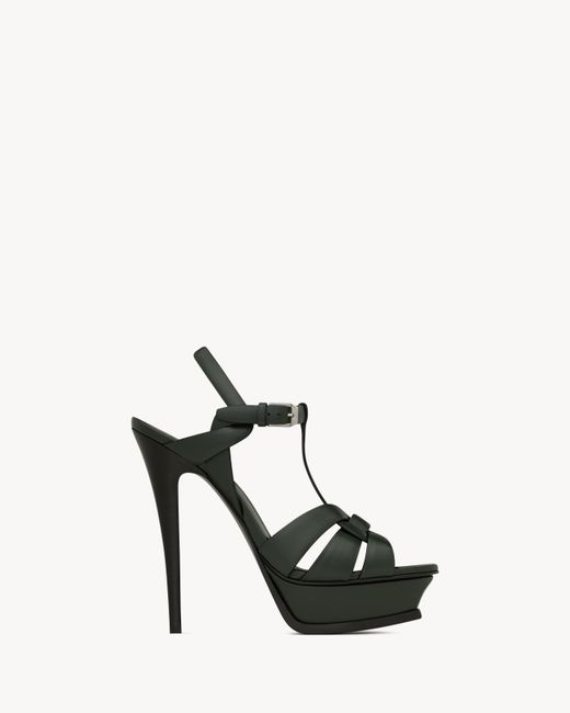 Saint Laurent Black Tribute Platform Sandals