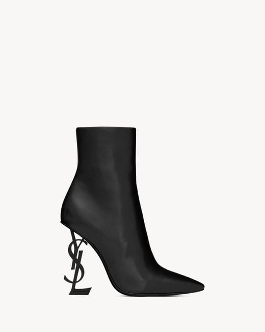 Saint Laurent Black Opyum Bottines En Cuir