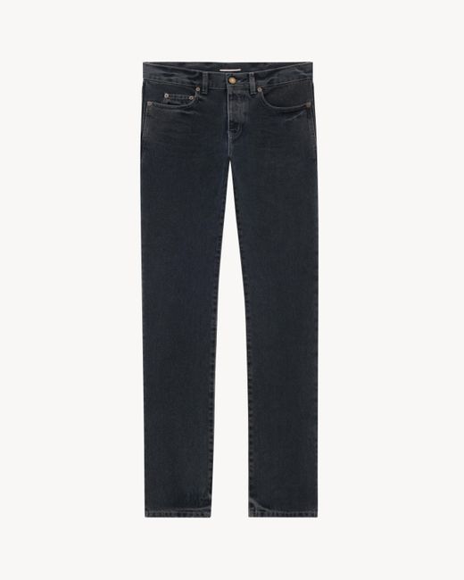 Saint Laurent Black Jean Slim En Denim Noir for men