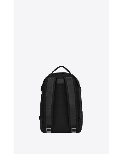 Saint Laurent Leather City Trekking Backpack In Lambskin And Nylon in Black  for Men | Lyst