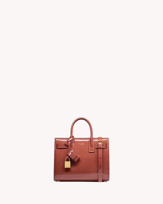 Saint Laurent Sac De Joone Sizer ナノ（パテントレザー） レッド Pink