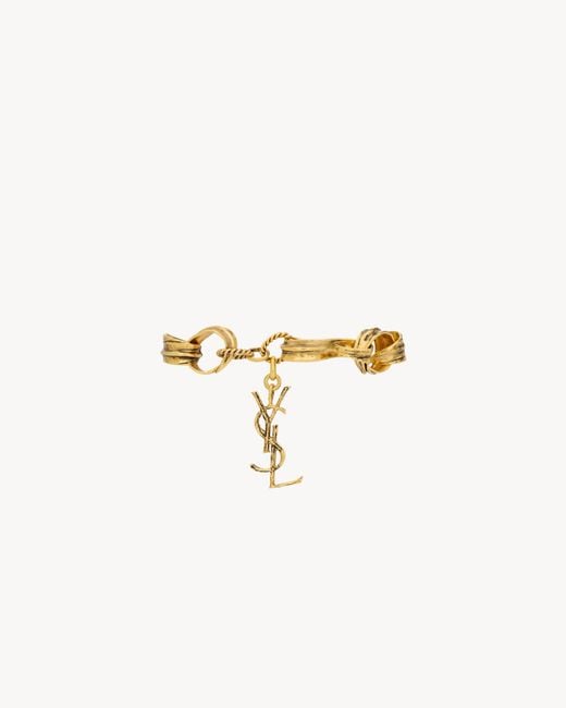 Saint Laurent Natural Leaf Chain Bracelet