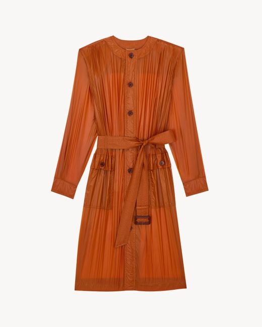 Saint Laurent Orange Saharienne Dress