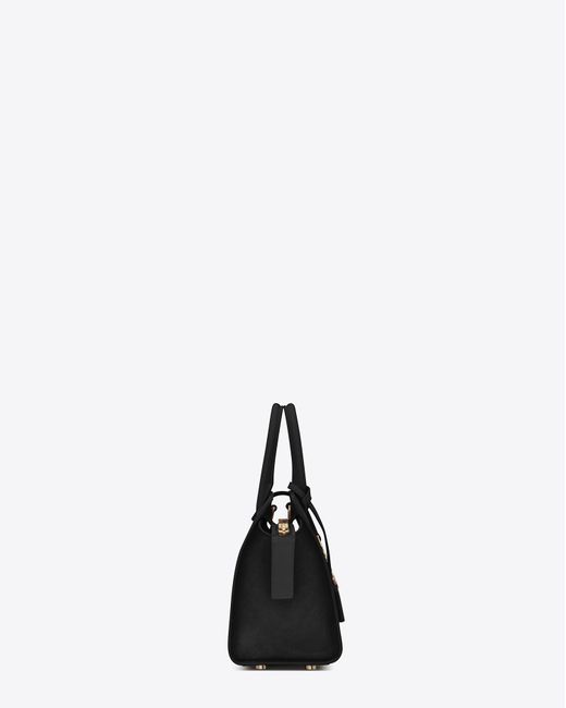 Saint Laurent Black Downtown Baby Cabas In Leather And Suede