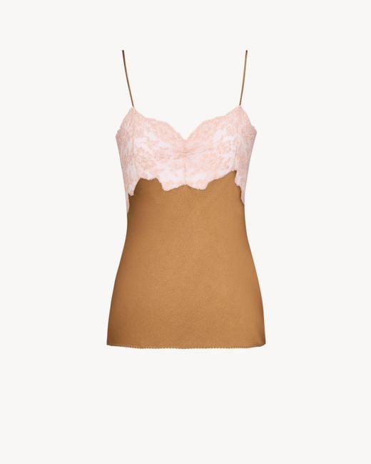 Saint Laurent Pink Laced Camisole