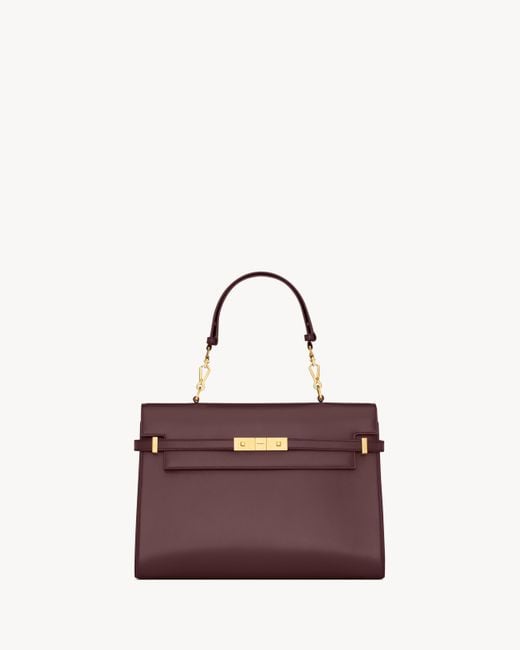 サンローラン　マンハッタン　ミニ　ブラウン Saint Laurent マンハッタン トップハンドル （ボックス Saint Laone