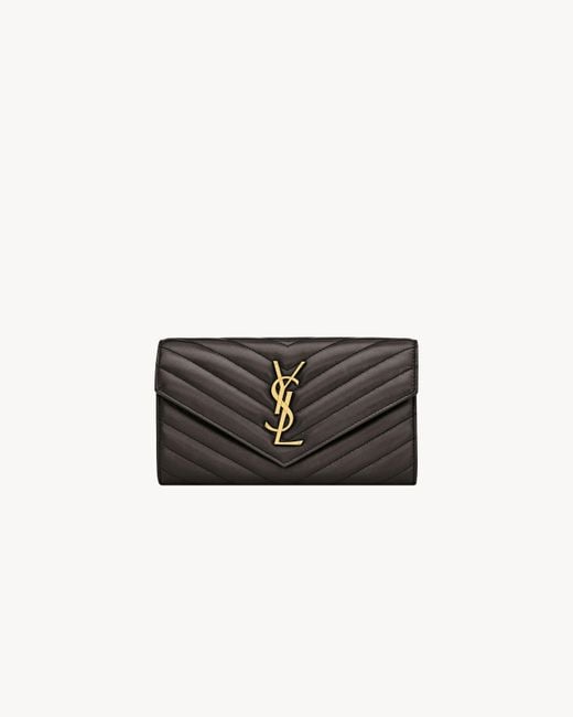 Saint Laurent White Cassandre Large Flap Wallet
