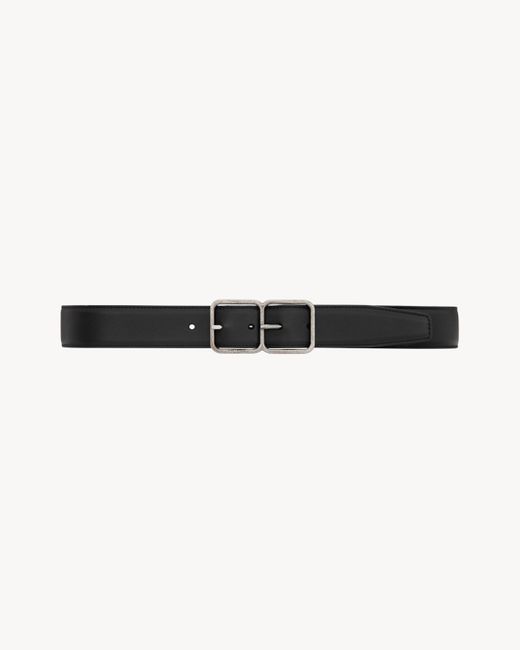 Saint Laurent White Double Frame Belt for men