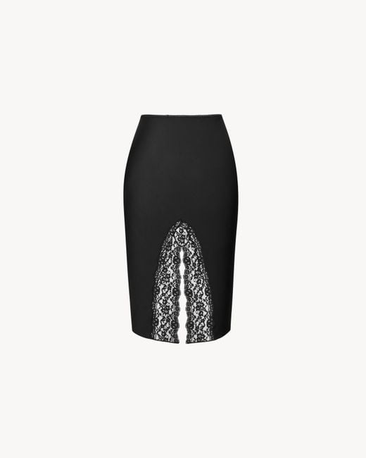 Saint Laurent Black Split Slip Skirt
